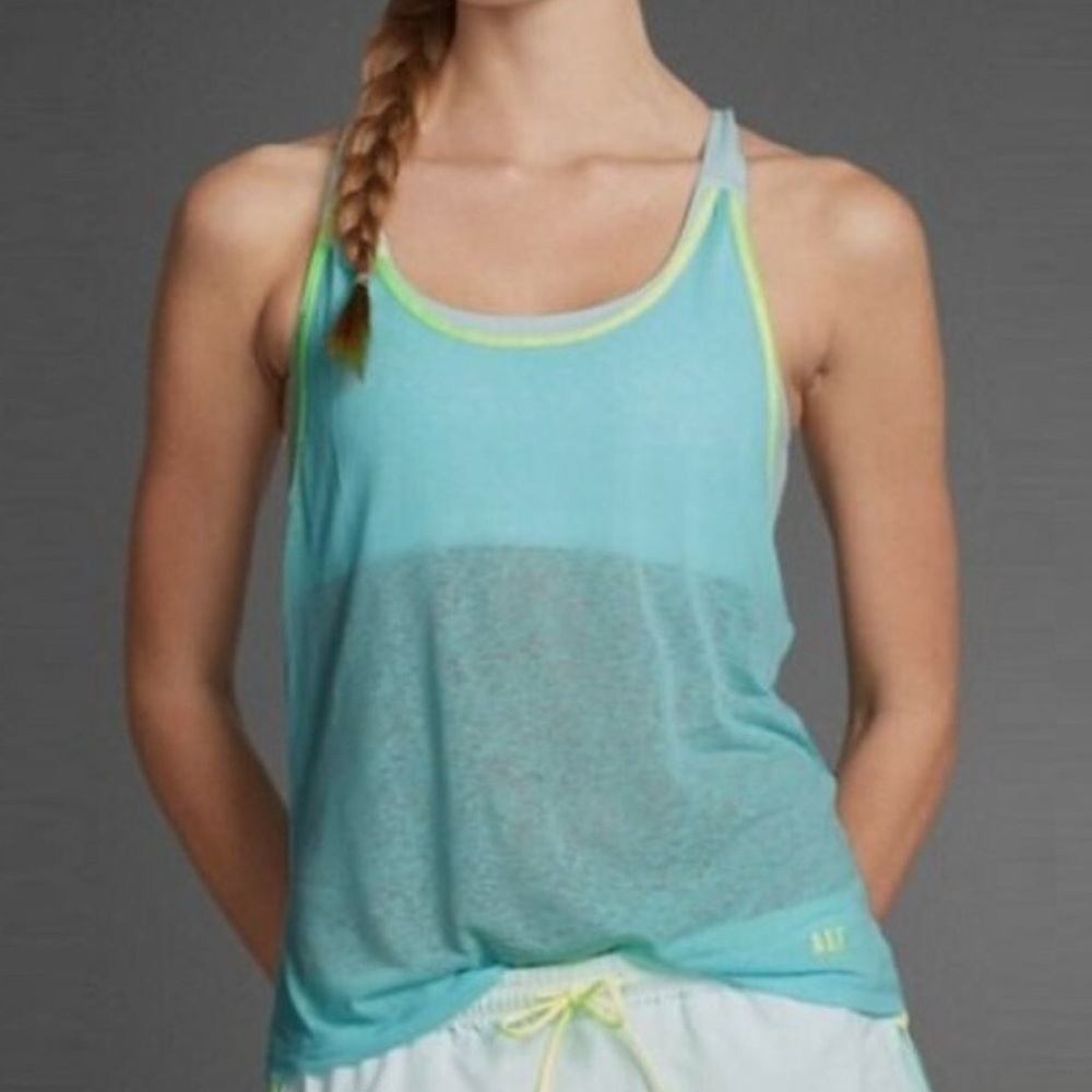 Abercrombie and fitch Women's Aqua workout Tank Top with built in sports bra